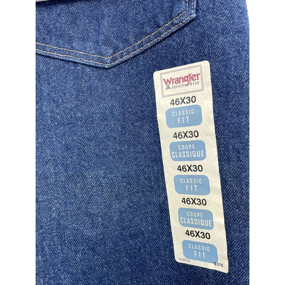 Wrangler Rugged Wear Classic Fit Bootcut Denim Dark Blue Mens 46x30 New - Picture 4 of 12